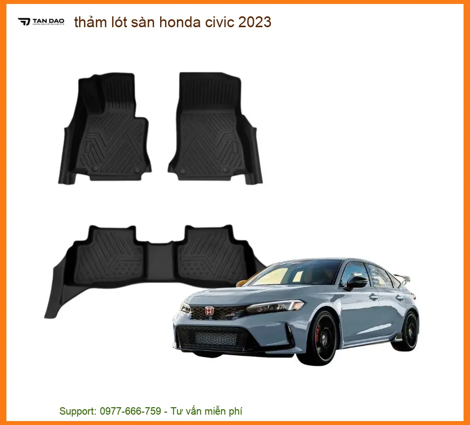 Thảm Lót Sàn Ô Tô Cao Cấp Honda Civic 2023 - Địa Chỉ Lắp Đặt Uy Tín TPHCM